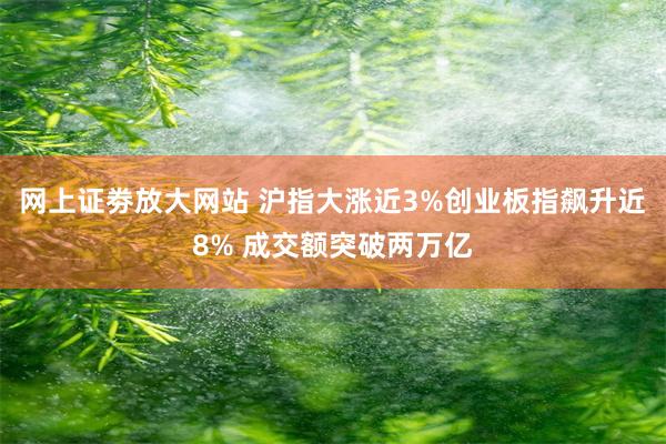 网上证劵放大网站 沪指大涨近3%创业板指飙升近8% 成交额突