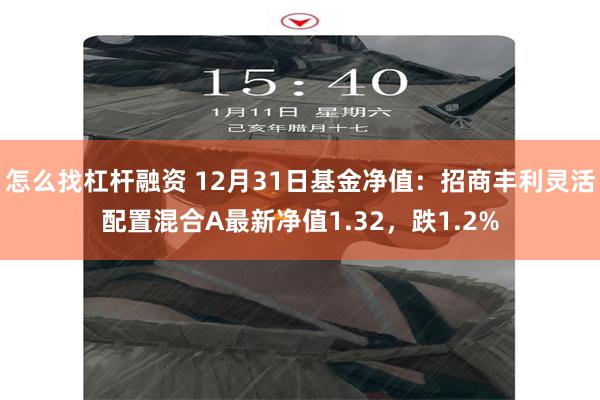 怎么找杠杆融资 12月31日基金净值：招商丰利灵活配置混合A